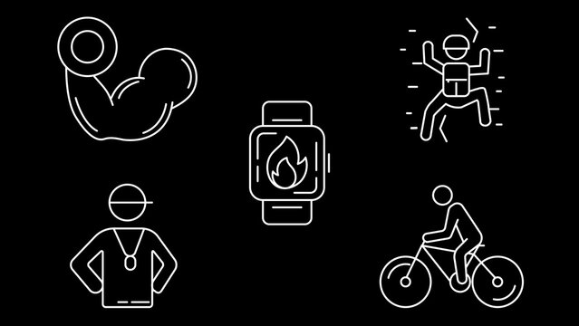 Fitness Activities Line Icons