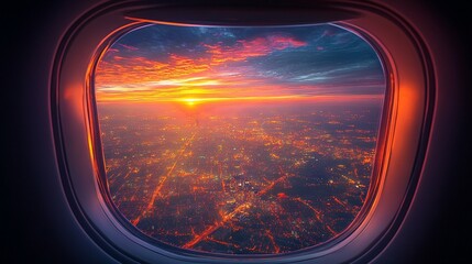 Fototapeta premium View of Earth from an Airplane Window