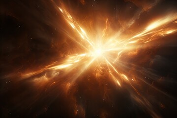 Obraz premium Cosmic explosion reveals the beauty of the expanding universe's birth. Generative AI