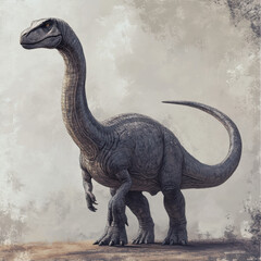 Obraz premium A towering dinosaur standing calml --v 6.1 Job ID: e57b043f-a5de-4151-be28-b020d05e1da5