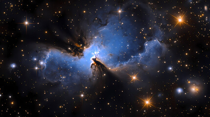Obraz premium Illustration of a space cosmic background of supernova nebula and stars