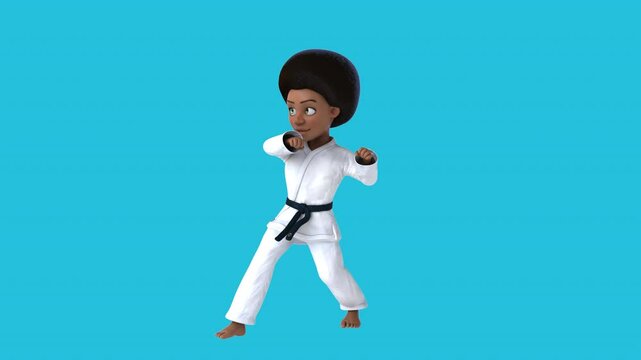 Fun 3D cartoon martial arts girl (with alpha channel)