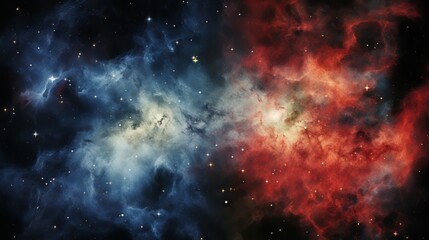 Fototapeta premium Celestial dance of colors illuminating the cosmic expanse in vivid hues. Generative AI