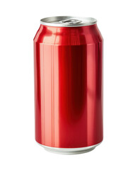 red aluminum soda can isolated on white or transparent png