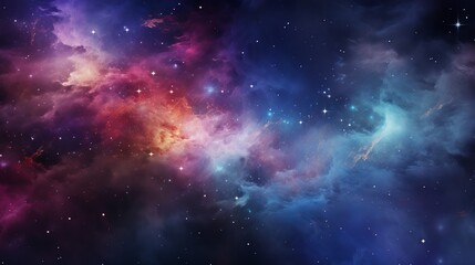 Cosmic dance of colors across the vast universe at night. Generative AI