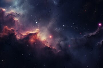 Fototapeta premium Mystical galaxy filled with vibrant colors and twinkling stars in deep space. Generative AI