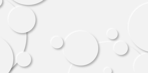 Abstract white circle shape geometric line background. abstract seamless modern white and gray color technology concept geometric circle vector background neomorphism style poster, banner design.