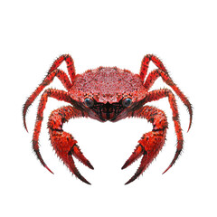 Red Crab Isolated on White Background for Culinary and Nature Purposes on transparent background