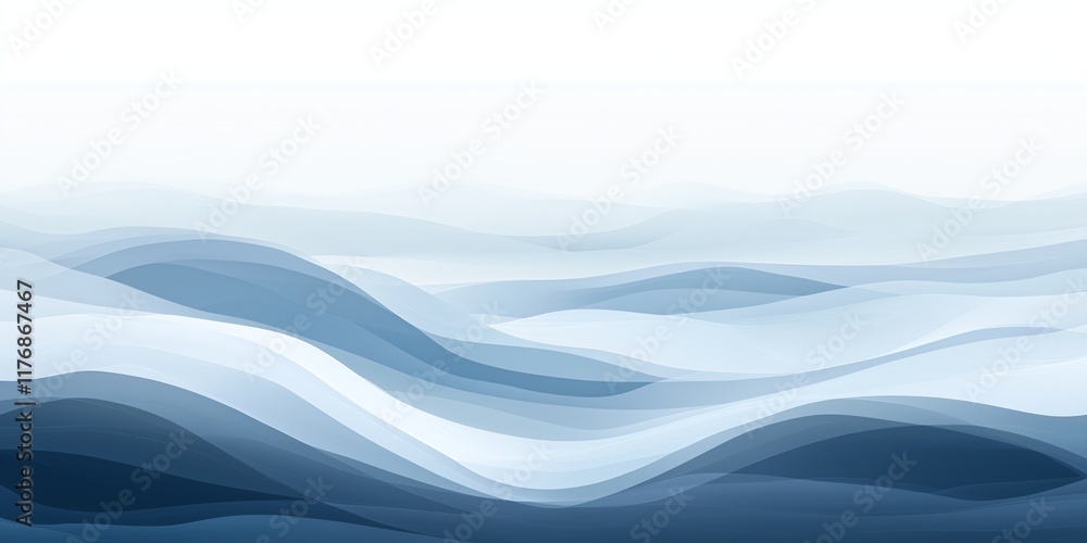 Poster an abstract gradient blending soft blues, whites, and icy grays, creating a serene winter backdrop. 