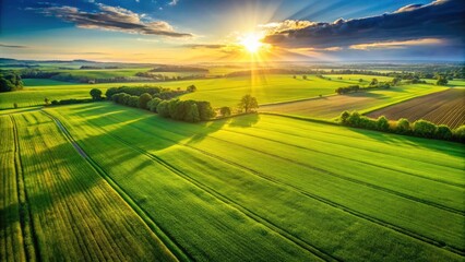 Aerial Drone Photography: High-Resolution Green Field Images, Stunning Drone Shots, Deep Depth of Field