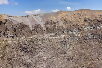 The interior of the Mount Vesuvius volcano crater, Naples, Italy