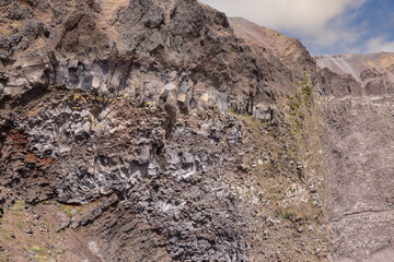 The interior of the Mount Vesuvius volcano crater, Naples, Italy