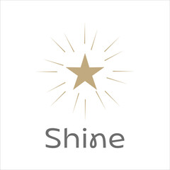 Shine star Glowing Modern Minimal Logo Design