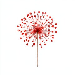 Vibrant watercolor red and gold flower art nature clipart style