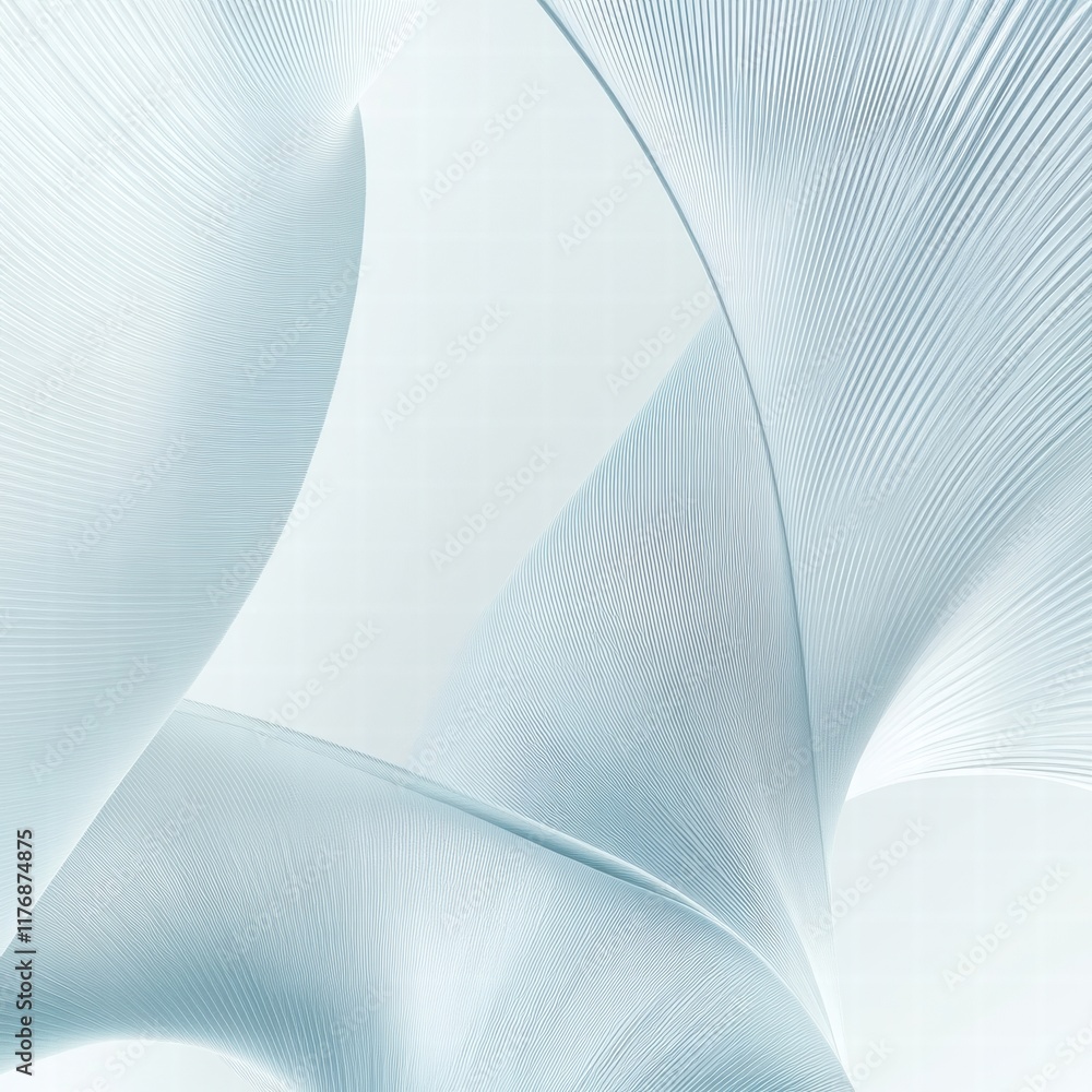 Poster Abstract wind lines create a flowing visual texture in soft, light colors with a smooth background. Generative AI
