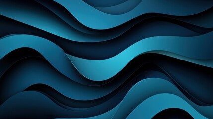 Abstract dark blue wavy layered background.