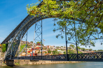 Ponte de Dom Luís I or The Dom Luís I Bridge over the Douro River between Porto and Vila Nova de...