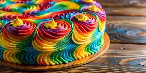 Obraz premium Delicious Radio Wave Patterned Cake, Sweet Spiral Design, Food Photography