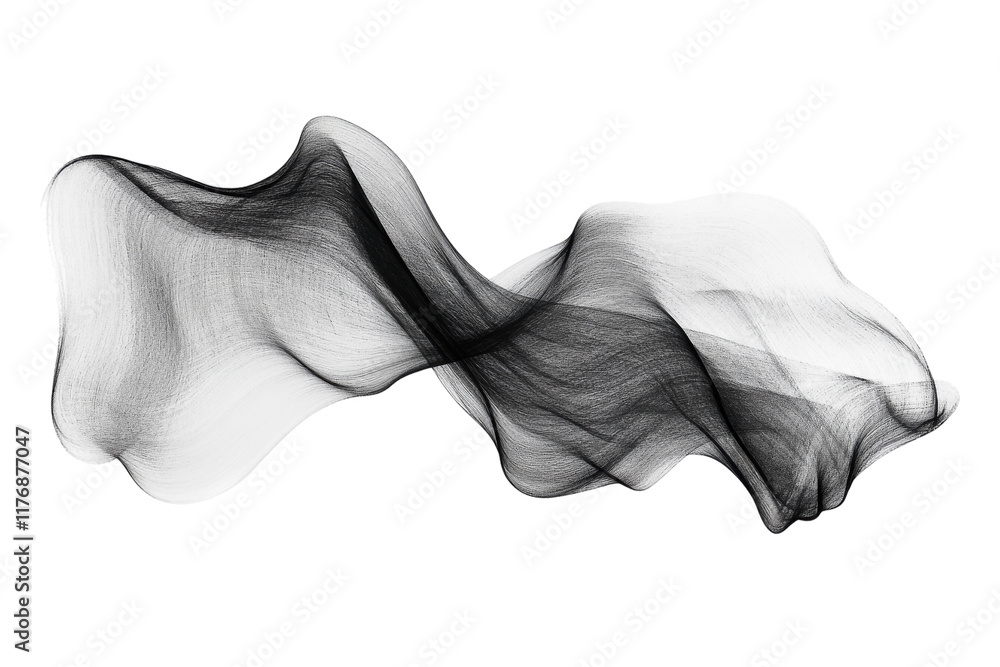 Aufkleber flowing black and white abstract design showcasing elegant movement and grace in a dynamic form