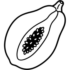 Minimalist Pawpaw Fruit Line Art