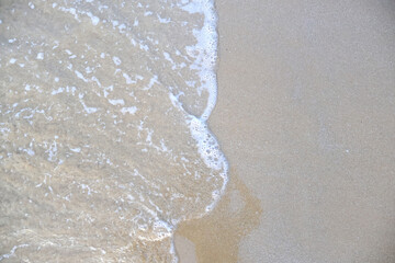 High angle view. sea and beach. Travel Rayong Province, Thailand.