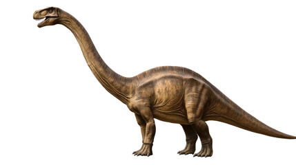 Fototapeta premium Majestic Sauropod Dinosaur: A detailed illustration of a massive sauropod dinosaur, showcasing its long neck and powerful build. Perfect for educational materials or captivating visual storytelling.