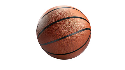 Fototapeta premium Basketball: A classic, well-worn basketball, ready for the next game. The orange leather with black lines is ready to be dribbled, shot, and passed. 