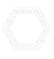 Polygonal frame with drawn sushi.