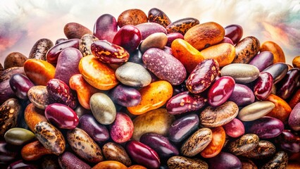 Double Exposure: Beans & Abstract Shapes - High-Res Stock Photo