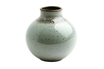 Elegant ceramic vase with a glossy finish and speckled texture perfect for home decor