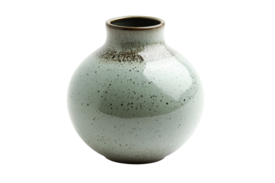 Elegant ceramic vase with a glossy finish and speckled texture perfect for home decor