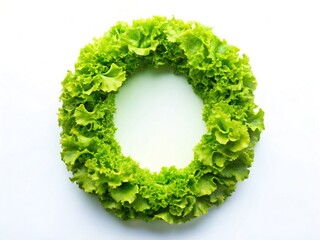 Fresh Green Lettuce Letter O - Bright Alphabet for Design - Long Exposure Stock Photo