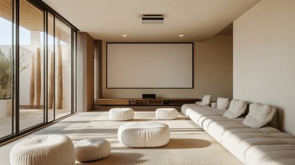 Modern Minimalist Movie Room Design Concept