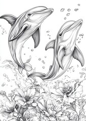 Dolphins Coloring Pages