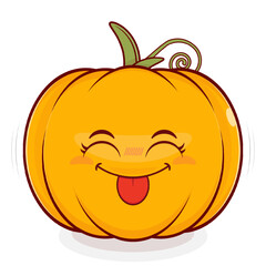 pumpkin playful face cartoon cute