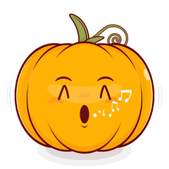 pumpkin whistling face cartoon cute