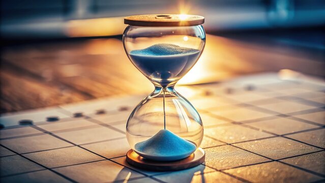Hourglass on Calendar: Time Management Concept Stock Photo