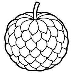 Sugar Apple Handheld Line Art Vector