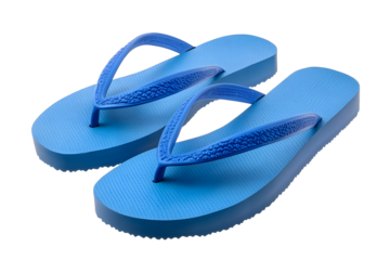 Summer blue flip flops sandals isolated on transparency photo png file