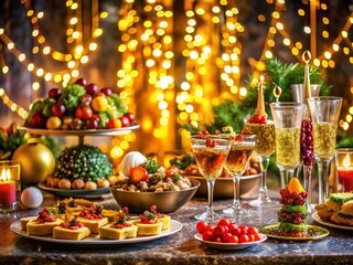 Elegant New Year's Eve Buffet: Appetizers & Sparkling Celebration