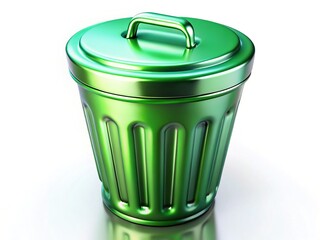 Macro Close-up of a Trash Can Sign Isolated on White Background
