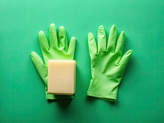 Surreal flat lay: gloved hands, soap, a stark reminder of infection prevention. Hand hygiene's vital role.