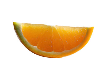 Fresh orange slice on a white background showcasing vibrant color and juicy texture