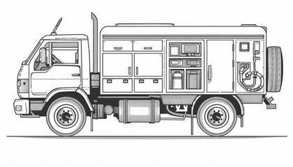 A robust utility truck ideal for mobile workshops or specialized field operations. Customizable interior for diverse equipment and tools.