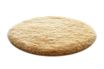 Soft circular rug enhances cozy living space with stylish design and plush texture for comfort