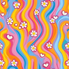 Obraz premium abstract floral background, Colorful love flower pattern for home decor