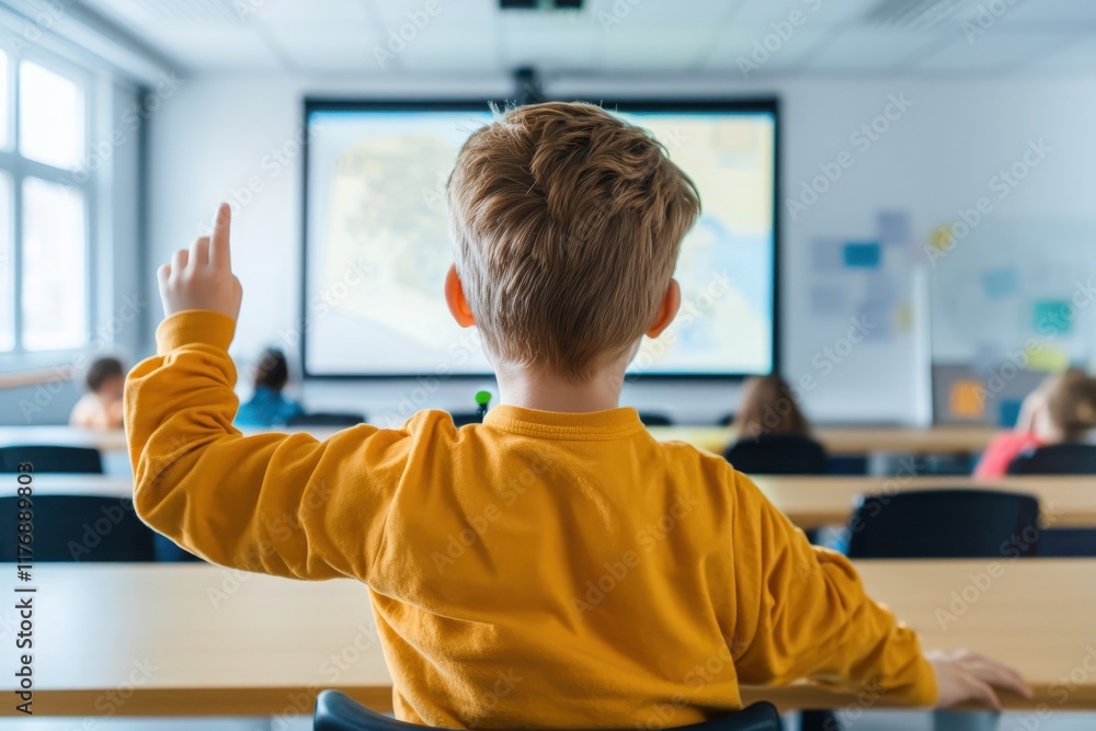 Aufkleber interactive classroom engagement educational institution image learning space student perspective in