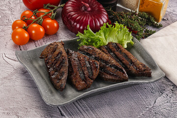 Grilled diet beef liver steak