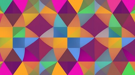 Geometric Abstract Pattern: Vibrant, colorful geometric shapes create a modern, abstract pattern, perfect for adding a touch of energy and dynamism to your designs.