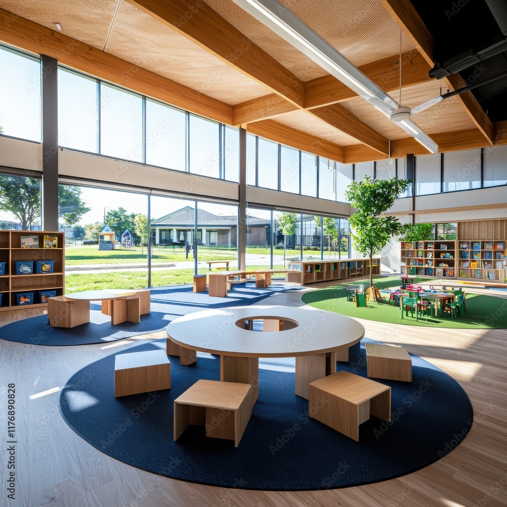 Poster interactive learning environment innovative classroom design educational space modern architecture i